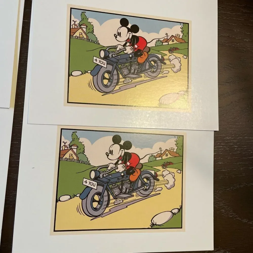 The Art Group Mickey & Co Vintage Foldable Disney Mickey Pluto Minnie Cards